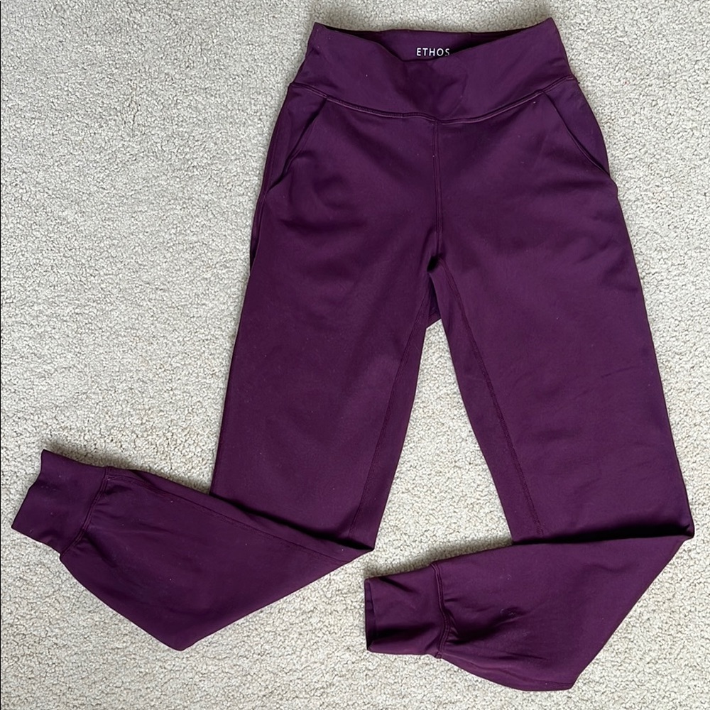 ETHOS Silky Soft Purple Tapered Sweatpants Pockets Elastic Cuffs Lululemon Vuori